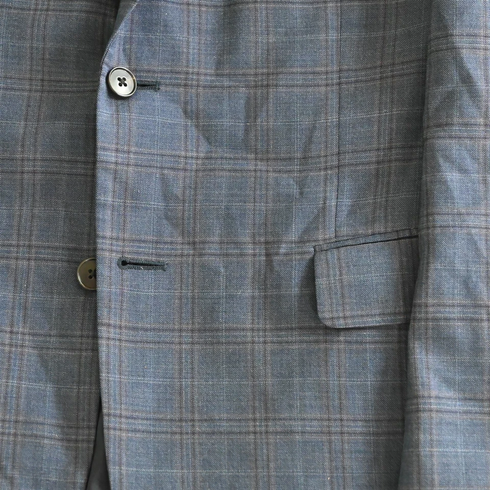 Blazer Traje Chaqueta Abrigo Jos A Bank 44S Azul a Cuadros 100% Lana Para Hombre Foto 3 de 4