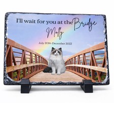 Personalized Rainbow Bridge Pet Memorial Slate   7" x 5"