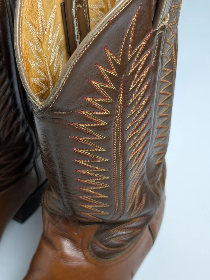 Tony Lama Botas de Vaquero Cuero Marrón Western Suela Vibram Para Hombre’s 11 D EE. UU. Foto 3 de 4