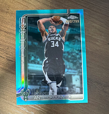 Topps ChromeUpdate 2025-26 Giannis Antetokounmpo Bucks Teal Refractor #7  / 299