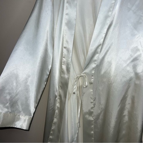 Morgan Taylor Satin Robe Women’s Off White Size L/XL - Picture 5 of 12