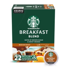 Starbucks K-Cup Coffee Pods, Medium Roast Coffee, Breakfast Blend for Keurig Cof