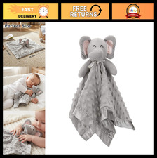 Soft Elephant Security Blanket - Unisex Snuggle Toy for Babies, 16" Grey Lovey G
