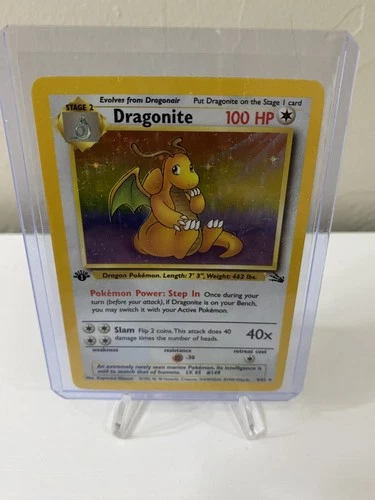 Pokémon Dragonite 4/62 Fossil 1st Edition Holo Rare 1999