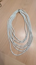 Faux Pearl Beaded Necklace Long Length Layered Multi Strand-41cm-12 Strands
