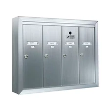 Surface Mount Vertical Mailbox with 4 Compartments in Anodized Aluminum