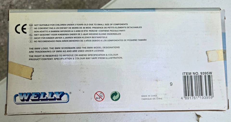 Coche fundido a presión Welly BMW 1998 vintage, nuevo de lote, azul, 328i 1:24 Foto 4 de 4