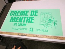 Baskin Robbins ice cream 1970 store poster sign CREME DE MENTHE artist painter
