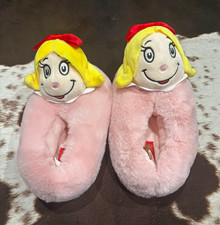 Grinch Teens Pink Faux Fur Novelty Character Slip-On Slippers US 9 Std