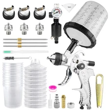 HVLP Spray Gun 1.3 1.7 2.0mm Nozzles,for Car Primer,Wall Painting,Base Coatings