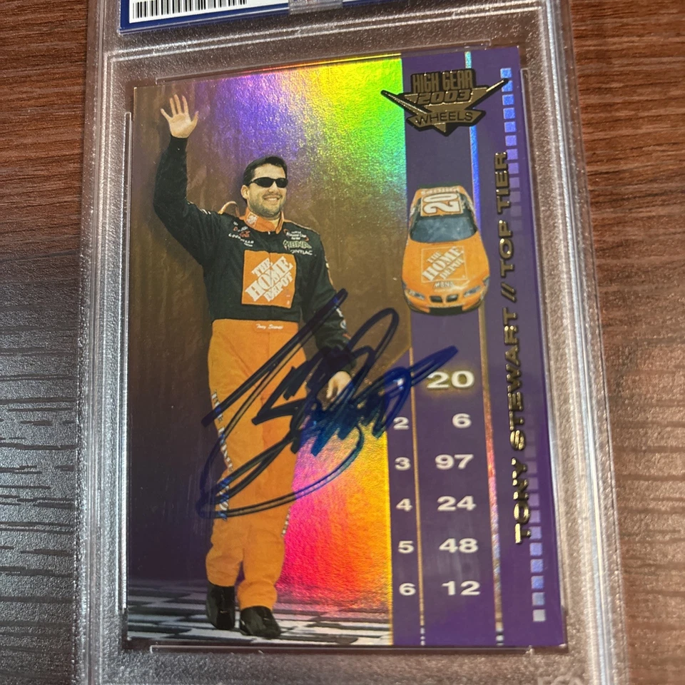 2003 Wheels High Gear Top Tier Card Holo # TT1/6 Tony Stewart  🏁🔥 PSA Auto  - Image 4 of 4