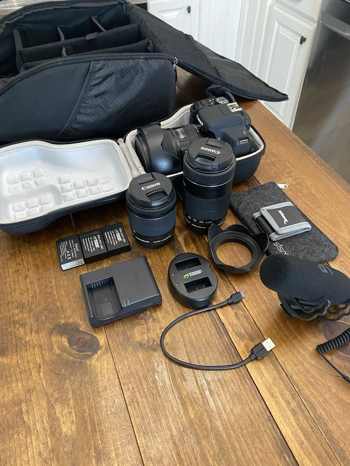 Cannon Rebel T6i  and 24 to 105 L series  lens and two other lens & accessories  - Image 2 of 4