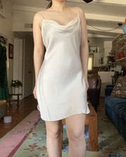 Vtg 90  s Victoria's Secret Gold Label Silk Ivory Dress Bridal Size S