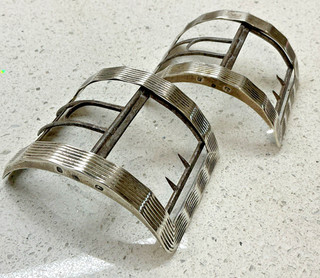 RARE HM1785 ANTIQUE SILVER BUCKLE GEORGIAN CUT STEEL PAIR BENJAMIN BICKERTON