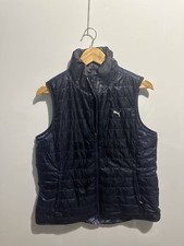 Puma Womens Reversible Puffer Gilet Bodywarmer XL Navy Floral Quilted Vest