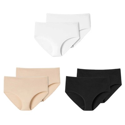 SCHIESSER Damen Slip 2er Pack - Midi-Slip, Cotton Stretch, uni