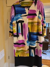 NWT Danny & Nicole Sleeveless Dress Jacket Set 22W Purple Multi Sheath  Cardigan