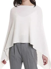 Incashmere 100% Pure Cashmere Women Poncho Sweater - Lightweight Warm Knitted Sh