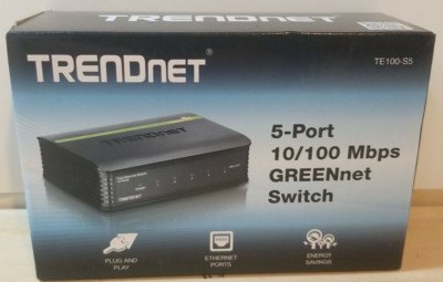 TRENDnet  TE100-S5 (TE100S5) 5-Ports External GREENnet Switch 10/100 Mbps