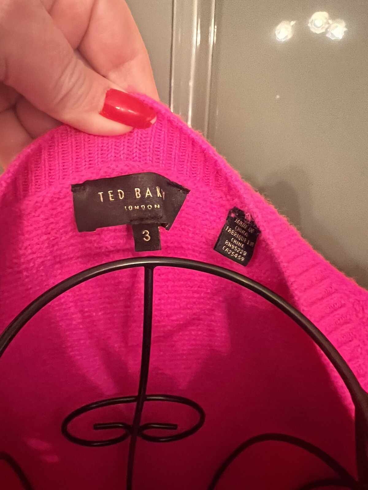 Women’s Beautiful Ted Baker Pink jumper With Elbow Pads Size 3 / 12