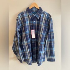 WRANGLER Western Shirt XXL Blue Plaid Long Sleeve Collared Button Down