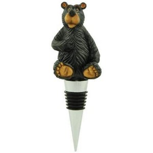 Bear-Wine-Stopper-Bottle-Topper-Lodge-Decor-5-inch-Hand-Painted