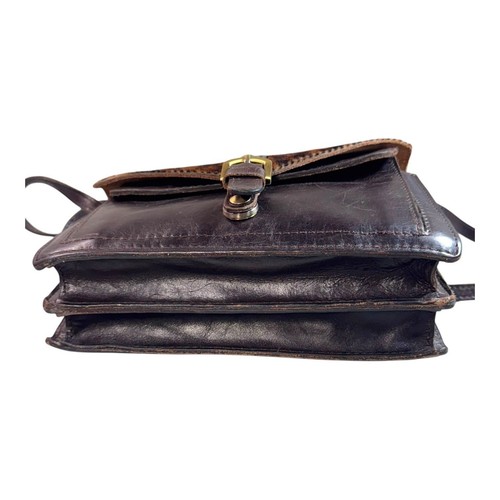 Patricia Nash Leather Crossbody Bag Leopard Flap Front Mocha Dark Brown READ - Picture 11 of 15