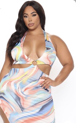 Summer Dresses Fashion Nova Curve Dresses Monaco Summer Maxi Dress  Mustard/combo Fashion Nova