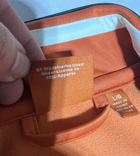 Giacca uomo Texas UT Longhorns full zip finto collo twill cucito logo giacca grande - Foto 7 di 8