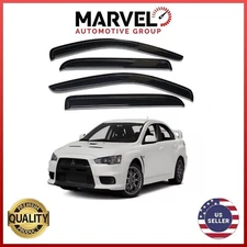 Side Window Sun Vent Visor Rain Guards for Mitsubishi 2008-2017 Lancer Evo