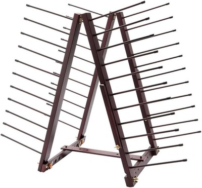 Creative Mark Folding Wood Large Print / Art Rack   Mahogany Finish - Adjustable