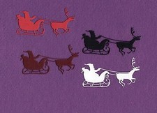 SANTA WITH SLEIGH AND REINDEER die cuts scrapbook cards