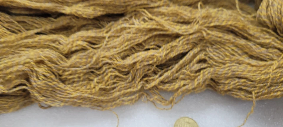 wolle zum stricken Häkelgarn-gelb-grau  Strickwolle 200gr strang schurwolle 700m - Bild 4 von 4