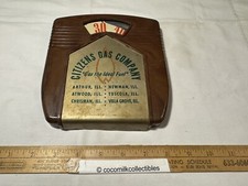 1940's Wall Hanging Thermometer Citizens Gas Co Arthur Atwood Newman Tuscola Ill