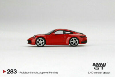 MINI GT 1:64 Porsche 911 (992) Carrera 4S Racing red Model Car in