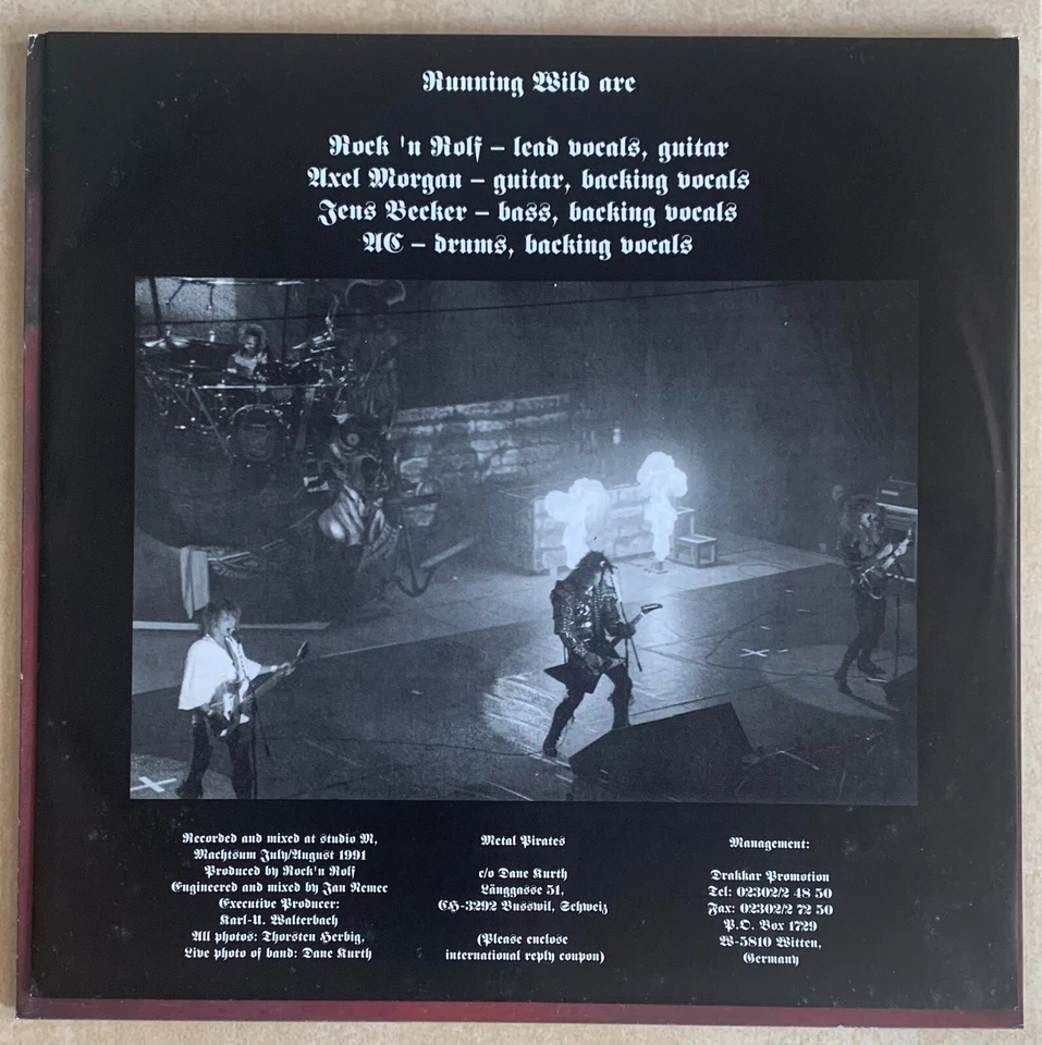 RUNNING WILD LP GERMANY 1991 ORIGINAL INNER SCARCE NEARMINT - Image 4 of 4