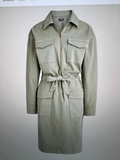 J. Crew Cinched-waist Utility Dress Stretch Chino, Iced Pine Green, Size 6 NWT