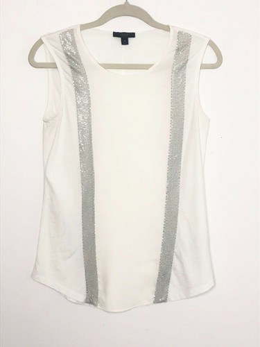 Canotta J.CREW bianca con catena argento taglia XS - Foto 2 di 8