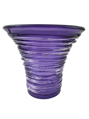 WILLIAM YEOWARD CRYSTAL ''LIZA'' VASE PURPLE - 6'' x 7'' - Excellent!