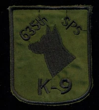USAF 635th Police Security SQ K-9 Dog Handler Vietnam Patch VT-7