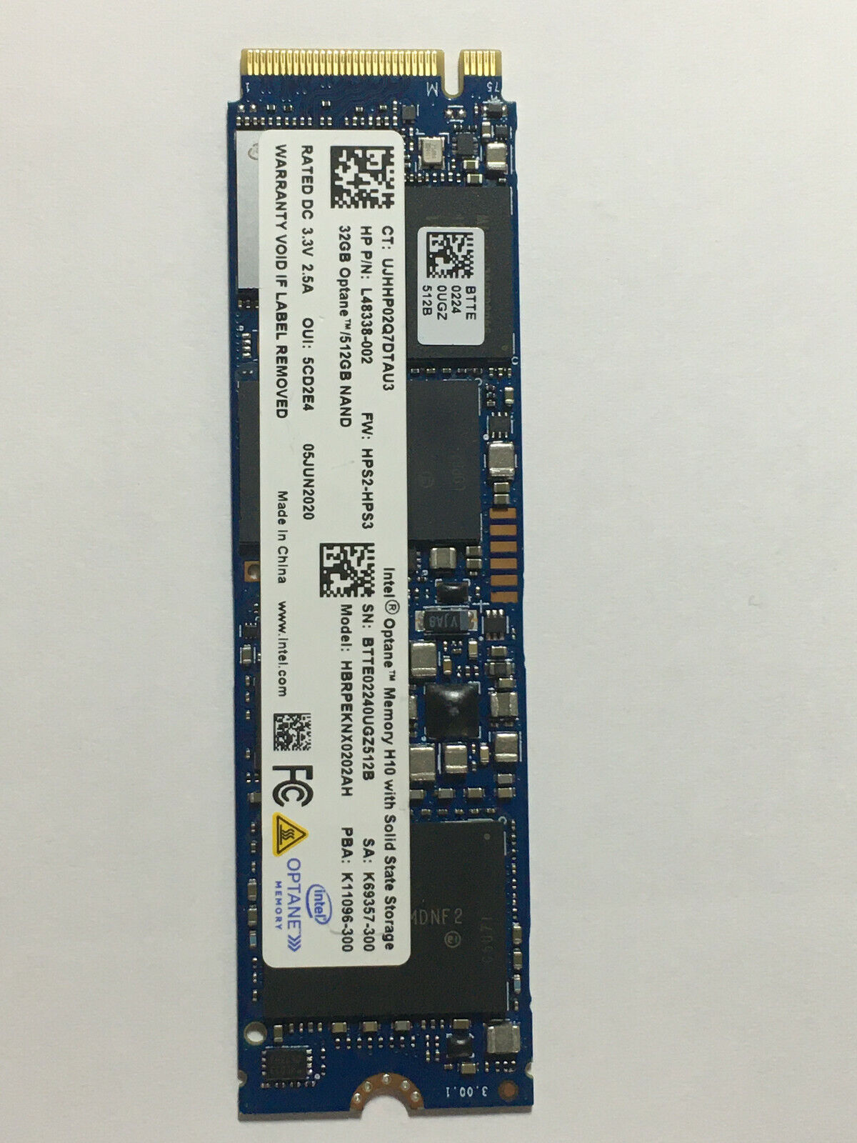 Intel Optane™ HBRPEKNX0202A 512GB SSD M.2 2280 NVMe Memory H10 with 512GB  +32GB