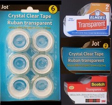 CLEAR TRANSPARENT TAPE 3/4 INCH Gloss Finish, SELECT: Brand Type