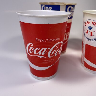 5x Vintage 1986 Coca-Cola Coke Plastic Solo Cups Cineplex