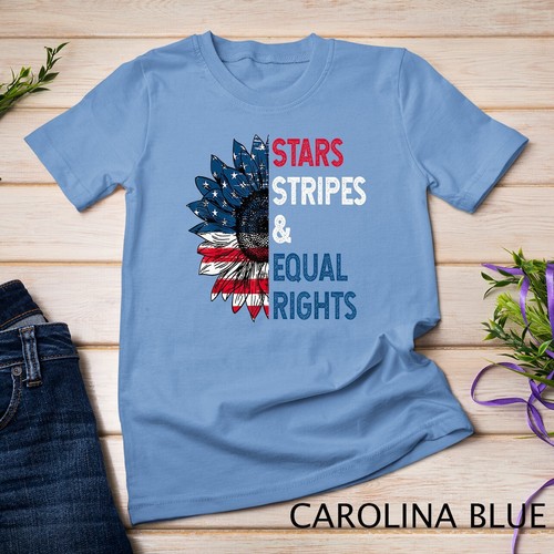 Stars Stripes And Equal Rights 4th Of July Women's Rights 1 Unisex T-shirt - Picture 3 of 15