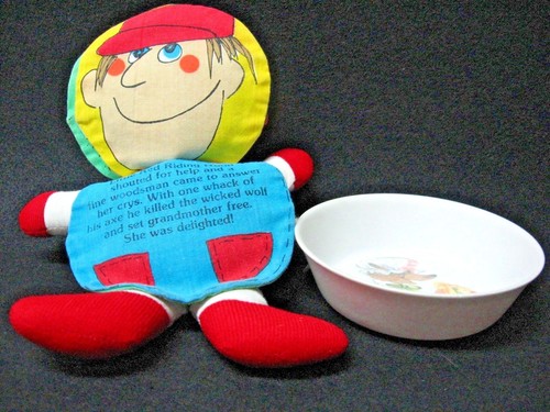 LOT 2 Little Red Riding hood 1978 fabric book Reliance Oneida bowl - Picture 7 of 10