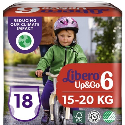 Libero Up e Go Windeln Höschen Größe 6 (13-20Kg) 18er Pack