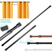 2Pcs Adjustable Telescopic Shower Curtain Rail Rod Pole 15-44in Heavy Duty Steel