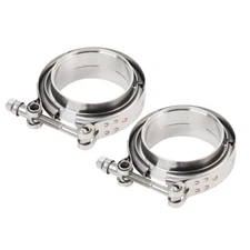 LokoCar 2.0 Inch V Band Clamp With Flange Male Female Stainless Steel 2Pcs