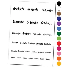 Graduate Fun Text Temporary Tattoo Water Resistant Fake Body Art Set Collection