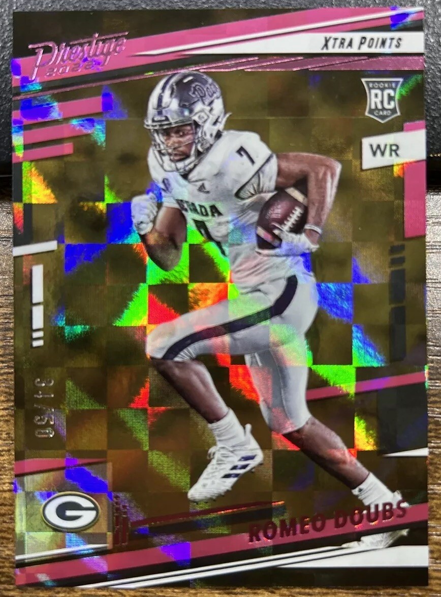 Romeo Doubs 2022 Panini Prestige Xtra Points Pink /50 Rookie #329